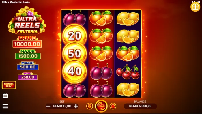 Ultra Reels Fruteria - ძირითადი სათამაშო ეკრანი 3 5-ზე